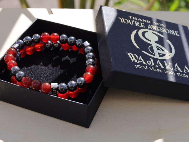 Snatched Double row beaded bracelets. Two Row Stone Bracelets. Silver Hematite with Red Agate. love will always find you.