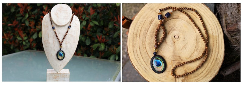 3D Design Handmade Bohemian Necklaces. Stone, Rhinestone beads, wood, gemstones, copper alloy. Tibet, Nepal style!