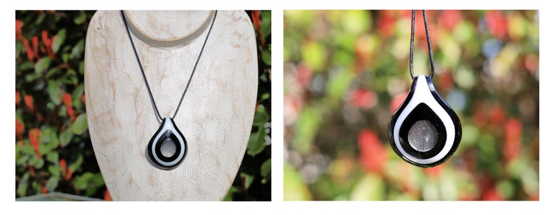 Murano-inspired twisted GLASS PENDANTS lampworks necklaces. The glass is handcrafted and hand-blown
