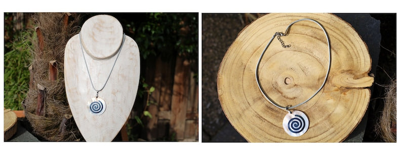 Natural Mother of Pearl Shell Pendant Necklace Chinese Elements Splicing Shell Necklace
