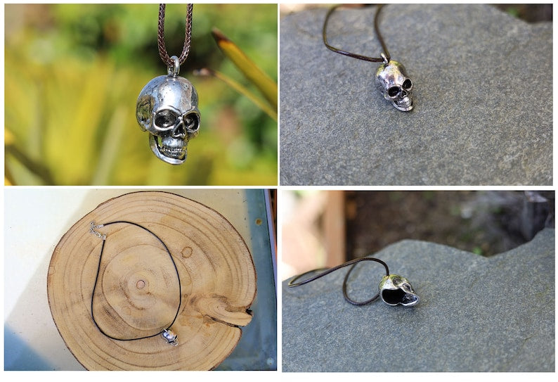 Skeleton Skull Pendant. Approx total weight: 18 gr. Size 20x 30 mm. zinc alloy, lead and nickel free stainless steel