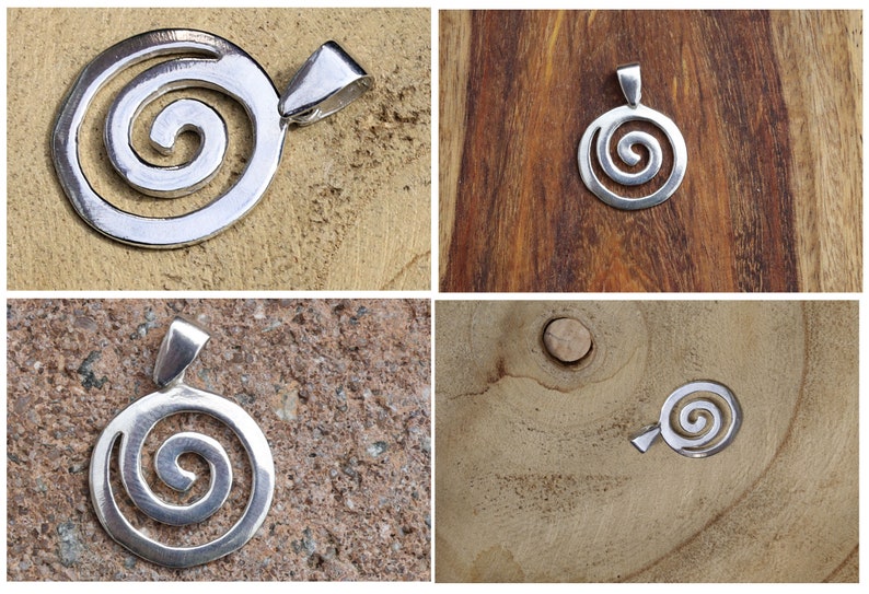 Vintage beautiful Spiral Sterling Silver 925 Pendant. Size approx 15 mm x 25 mm.