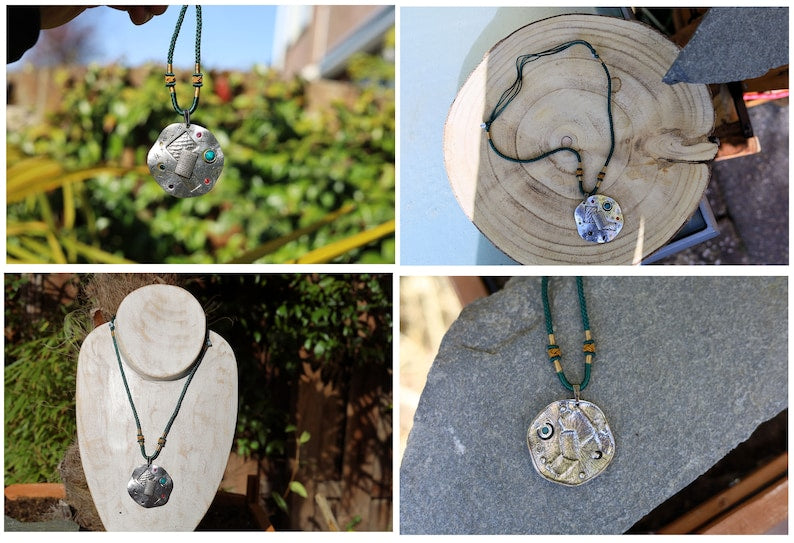Silver vintage pendant. Vintage from the 1950s. diameter 5 cm. Total weight 18gr