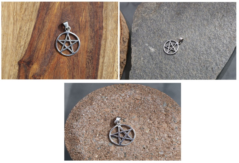 pentagram, a five-pointed star, usually drawn by using one continuous line of five straight segments. I