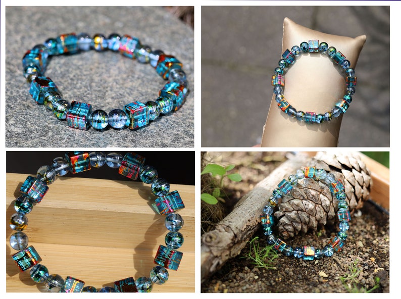Glass Galāsa collection bracelets. self-reflection and introspection and symbolizing clarity, openness, and truth