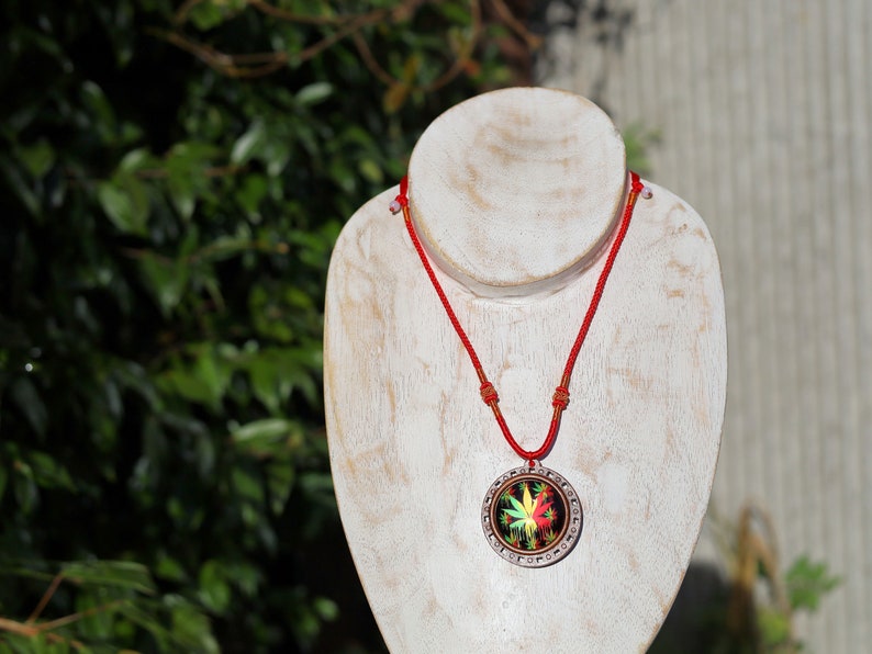 Marijuana pendant necklace, Psychedelic Pot Leaf Leaves, marijuana, cannabis, weed, pot, ganja,herb, Mary Jane,420, THC,blunt,bong