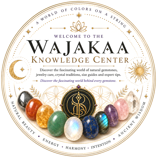 Welcome to the Wajakaa Knowledge Center. Discover the fascinating world of natural gemstones, jewelry care, crystal traditions, size guides and expert tips.