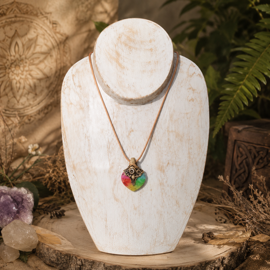 Natural Rainbow Solar Quartz Pendant, Designer Handmade Polymer Clay Pendant