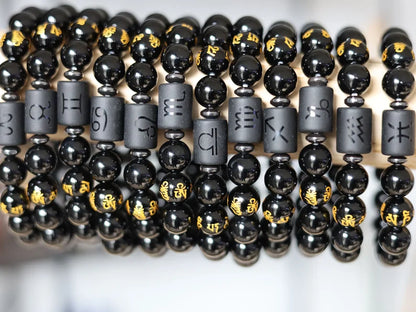 12 Zodiac Constellation Horoscope Signs Bracelets. Unique with Buddhist Words Om Mani Padme Hum Mantra. Horoscope Bracelet Gifts