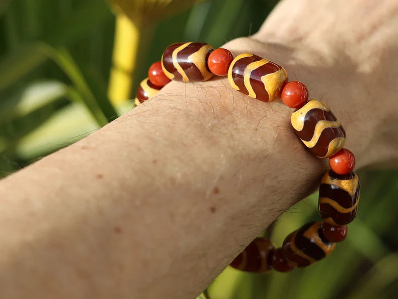 Unique Natural Stone Bracelet/Tibetan Dzi Bead Charm Bracelets. Awesome selection so let your intuition guide you to the best one for you.