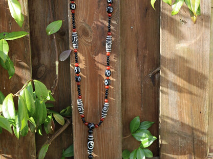 Majestic Huge and heavy Two-eye dZi bead bracelet with Yin-Yang beads and Design. Perfect for having good vibes with style!
