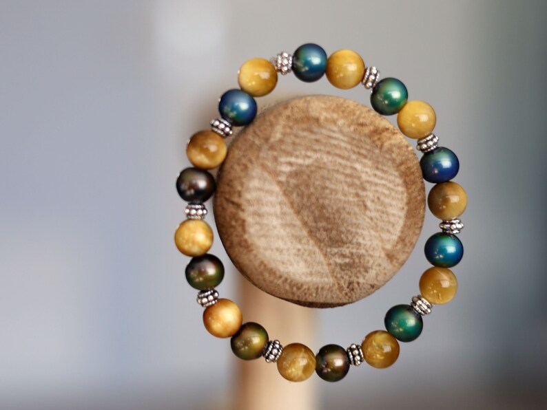 Amazing Color-changing mood beads & GOLD Tiger eye / Tribal Silver Plated Spacer Beads! Inspired by the mood jewelry of the '60's and '70's