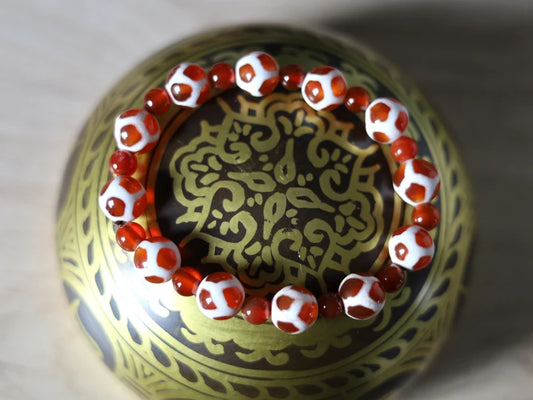 Unique Natural Stone Bracelet/Tibetan Dzi  Bead Charm Bracelets. Tibetan Buddhist jewelry have both religious and spiritual essenc