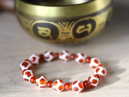 Unique Natural Stone Bracelet/Tibetan Dzi  Bead Charm Bracelets. Tibetan Buddhist jewelry have both religious and spiritual essenc