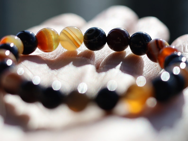 Suleiman Agate bracelet  8mm beads. Shop our beautiful designs with great handcrafted styles. High Quality Elastic Beading Line Cord.