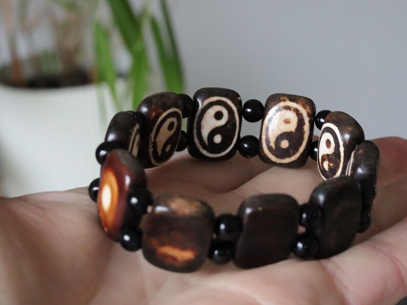 Magic Tibetan Agate Taichi dZi Bead Bracelet. Perfect for having good vibes with style! originally designed and handmade.