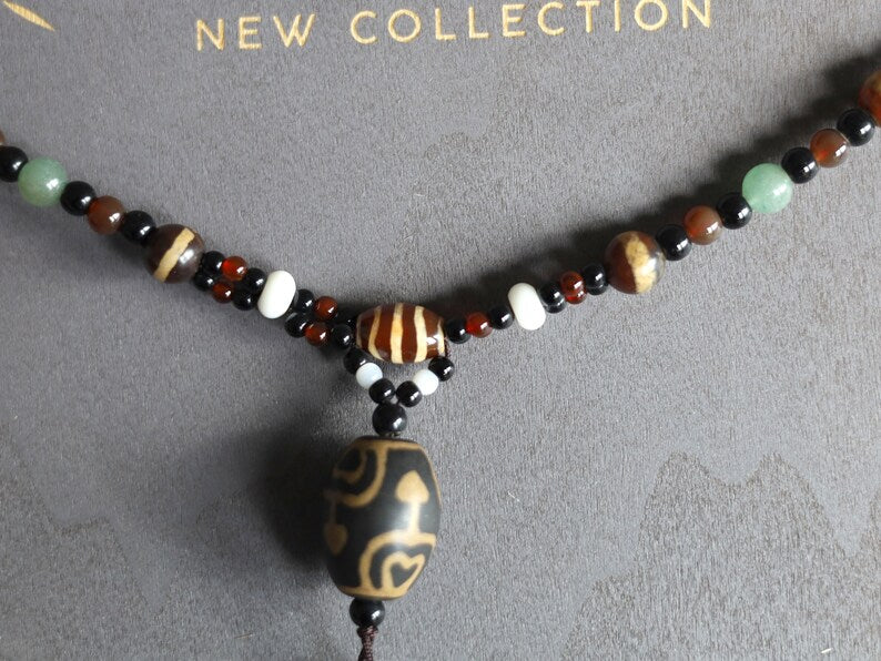 Nectar Vessel beaded necklace. For knowledge, enlightenment to those who look for spiritual path. Perfect for having good vibes with style!