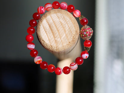 Viśēśa Jewel Collection - Unique cool Dark red agate beautiful grade.  Connects to guardian angels above and Mother Earth below