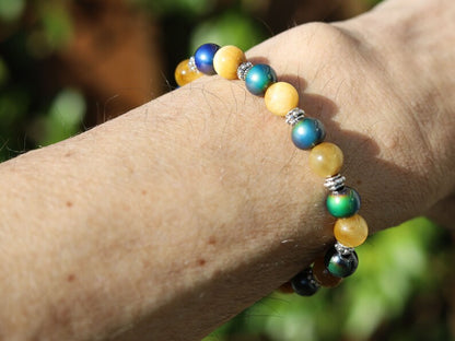 Amazing Color-changing mood beads & GOLD Tiger eye / Tribal Silver Plated Spacer Beads! Inspired by the mood jewelry of the '60's and '70's