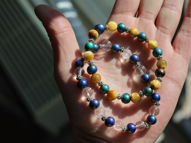 Amazing Color-changing mood beads & GOLD Tiger eye / Tribal Silver Plated Spacer Beads! Inspired by the mood jewelry of the '60's and '70's