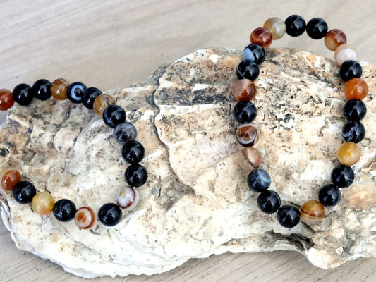 Suleiman Agate bracelet  8mm beads. Shop our beautiful designs with great handcrafted styles. High Quality Elastic Beading Line Cord.