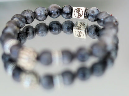 Sterling 925 Silver - Bracelet with Silver Sheen Obsidian Gemstones and Pi Xiu. Popular among business people, investors and gamblers