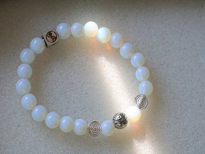 Sterling 925 Silver - Wonderful Opalite bracelet obtains its beautiful appearance and powerful properties.  spiritual crystals and gemstone.