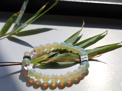 Sterling 925 Silver - Wonderful Opalite bracelet obtains its beautiful appearance and powerful properties.  spiritual crystals and gemstone.