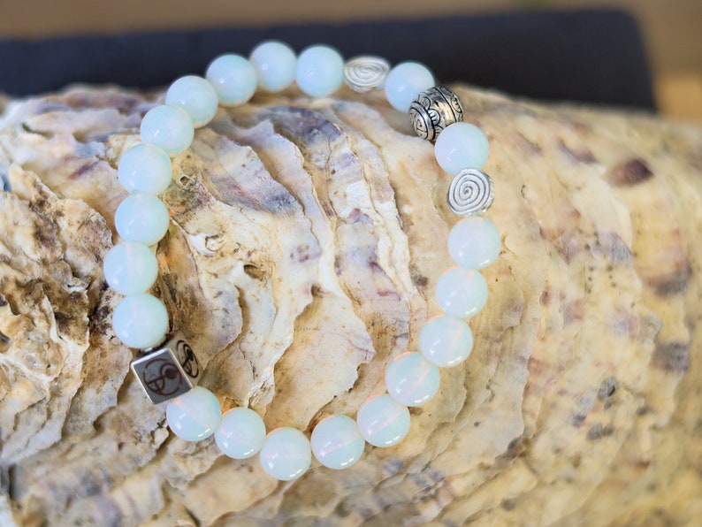Sterling 925 Silver - Wonderful Opalite bracelet obtains its beautiful appearance and powerful properties.  spiritual crystals and gemstone.