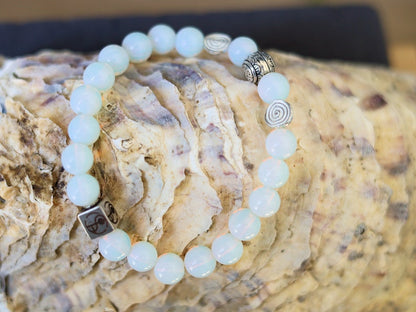 Sterling 925 Silver - Wonderful Opalite bracelet obtains its beautiful appearance and powerful properties.  spiritual crystals and gemstone.