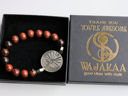 Miraculous Natural Mahogany Obsidian Beads bracelet with beautiful Handmade Antique Silver Tone Spacer Bead.  To strengthen the aura.