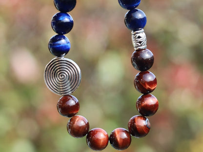 Elegant  Blue Tiger Eye with yellow tiger eye bracelet. Blue Tigers Eye is an amazing stone that will make your mind brighter.