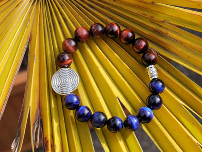 Elegant  Blue Tiger Eye with yellow tiger eye bracelet. Blue Tigers Eye is an amazing stone that will make your mind brighter.