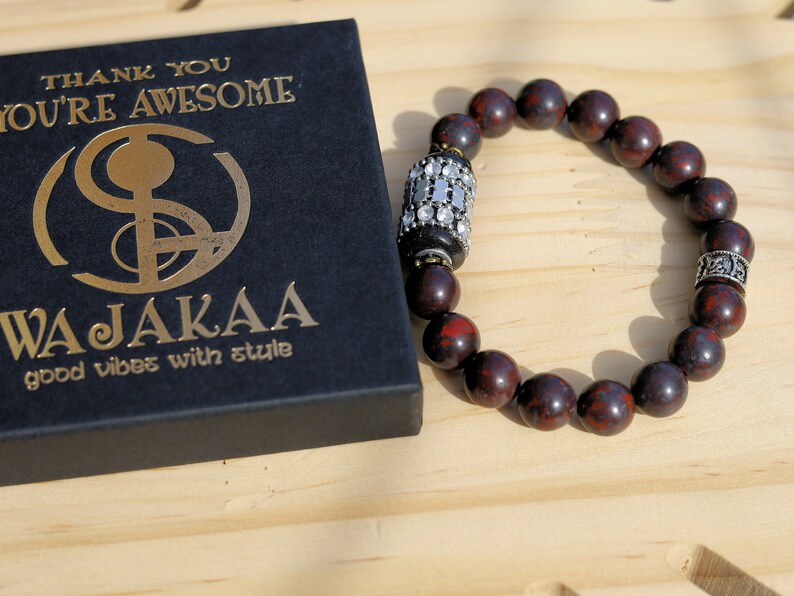 Unimaginable Natural Saffron Jasper Deep Red Mahogany Jasper, High Quality. Iron Chains, Rhinestone and Brass Findings, Column, Platinum
