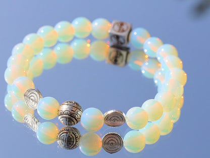 Sterling 925 Silver - Wonderful Opalite bracelet obtains its beautiful appearance and powerful properties.  spiritual crystals and gemstone.