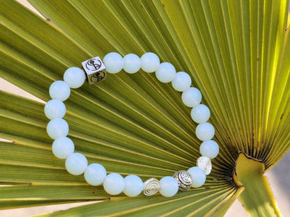 Sterling 925 Silver - Wonderful Opalite bracelet obtains its beautiful appearance and powerful properties.  spiritual crystals and gemstone.