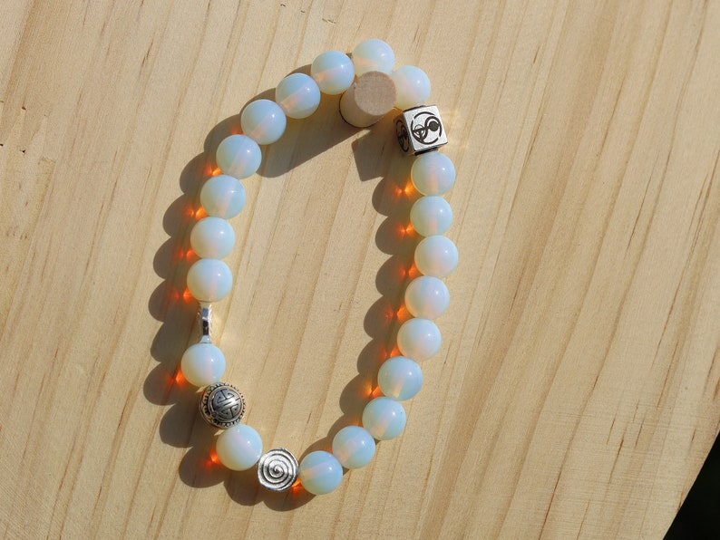 Sterling 925 Silver - Wonderful Opalite bracelet obtains its beautiful appearance and powerful properties.  spiritual crystals and gemstone.
