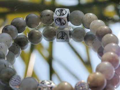 Sterling 925 Silver - Marvellous AAA natural India Labradorite and decorated with Tibetan Style Flat Round Antique Silver.
