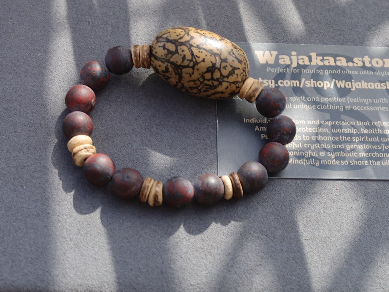 Remarkable Natural Saffron Jasper Beads , High Quality in Matte Round combined with big Buddha Tree Seeds Bead.