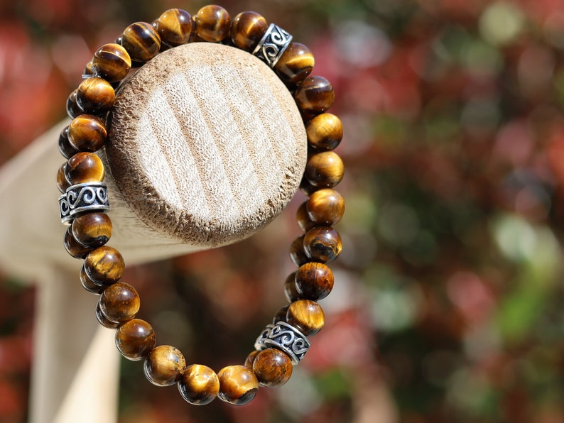 Tiger Double row beaded bracelets. Two Row Stone Bracelets. beautiful Yellow Tiger eye bracelets. Balancing yin-yang