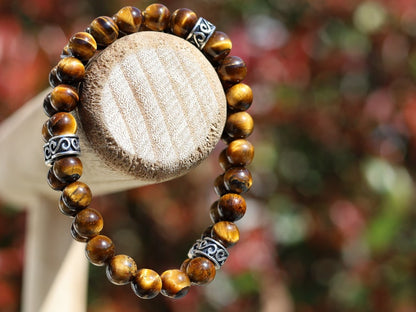 Tiger Double row beaded bracelets. Two Row Stone Bracelets. beautiful Yellow Tiger eye bracelets. Balancing yin-yang