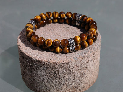 Tiger Double row beaded bracelets. Two Row Stone Bracelets. beautiful Yellow Tiger eye bracelets. Balancing yin-yang