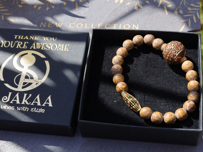 Garamī dā samāṁ Jewel Collection - Natural Elephant Skin Jasper/Miriam Stone/Calligraphy Stone Bead bracelets.