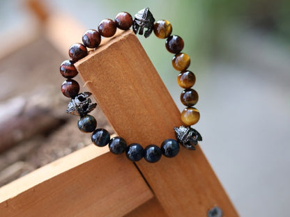 Fearless 3D Gladiator Helmet with TRI color Tiger Eye beads. Useful for recognizing one’s own needs in relation to the needs of others.