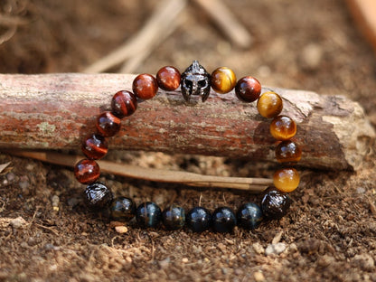 Fearless 3D Gladiator Helmet with TRI color Tiger Eye beads. Useful for recognizing one’s own needs in relation to the needs of others.