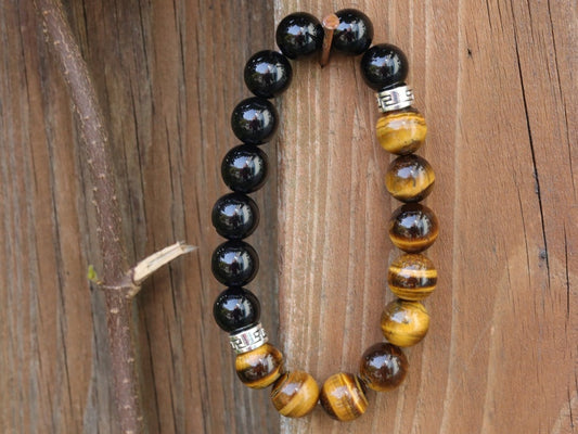 Bewitching Tiger's Eye crystal combined with black Agate. Need a boost of bravery, create a powerful crystal program for building courage