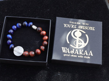 Elegant  Blue Tiger Eye with yellow tiger eye bracelet. Blue Tigers Eye is an amazing stone that will make your mind brighter.