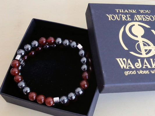 Snatched Double row beaded bracelets. Two Row Stone Bracelets. Silver Hematite with Red Agate. love will always find you.