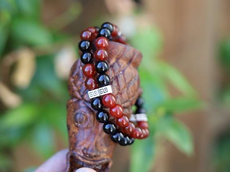Freaky Double row beaded bracelets. Two Row Stone Bracelets. Natural Bloodstone with Red Agate. can be used to purify and detoxify the body