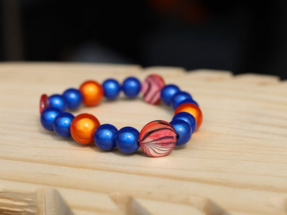Summer of Love Jewel Collection - 10 mm 3D Miracle beaded bracelet with  Mother of Pearl Shell beads. Exclusive Design Principles.